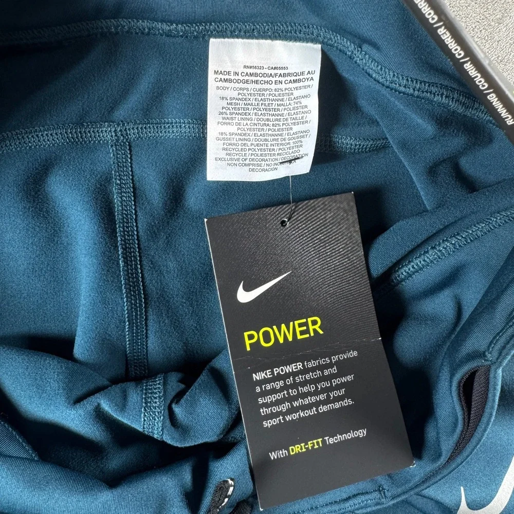 Nike Womens Epic Run Tight FIT Crop Blue Running Leggings 938602-425 Size S